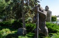 Metal sculptural composition to the heroes of children`s fairy tales Ã¢â¬ËMasha and BearÃ¢â¬â¢ on embankment of Rostov-on-Don Royalty Free Stock Photo